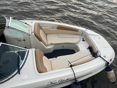 Deck of New Yorker, a Sea Ray Boats Sea Ray SDX 290 motorboat at Mumbai Harbour, India