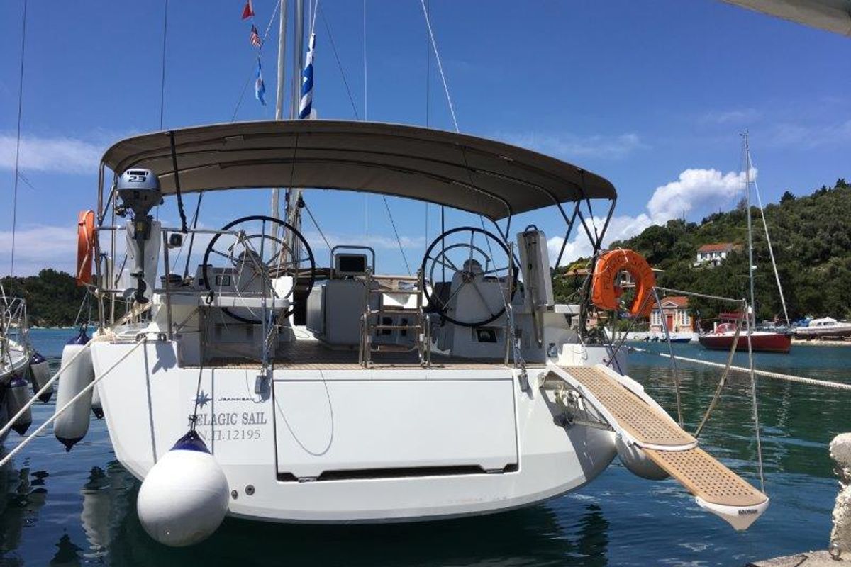 Exterior view of Pelagic Sail, a Jeanneau 54 sailboat at Municipal Unit of Ellomenos, Greece