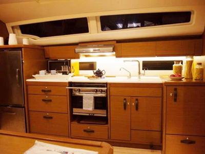 Galley of Pelagic Sail, a Jeanneau 54 sailboat at Municipal Unit of Ellomenos, Greece