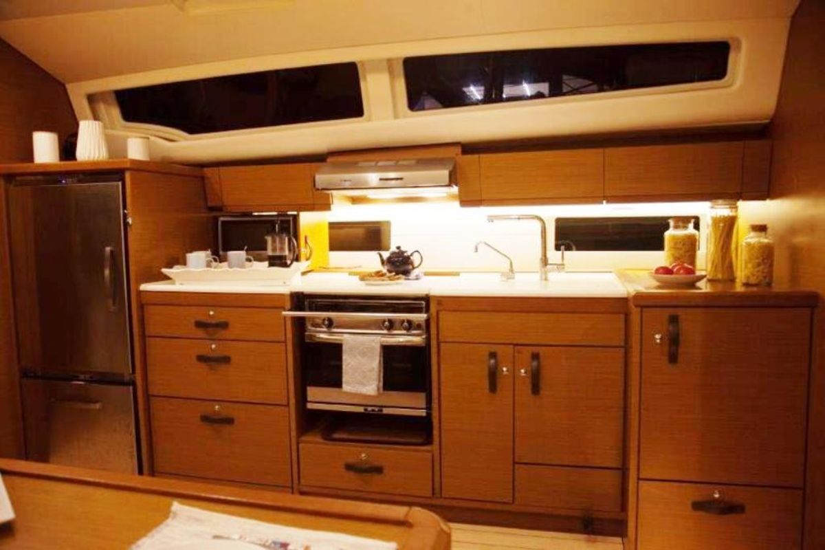 Galley of Pelagic Sail, a Jeanneau 54 sailboat at Municipal Unit of Ellomenos, Greece