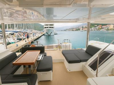 Deck of Orion Star, a Lagoon 52 catamaran at Volos Municipality, Greece