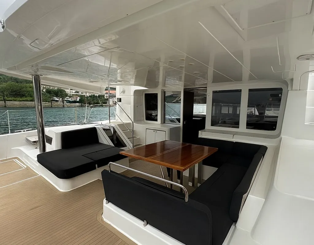 Deck of Orion Star, a Lagoon 52 catamaran at Volos Municipality, Greece
