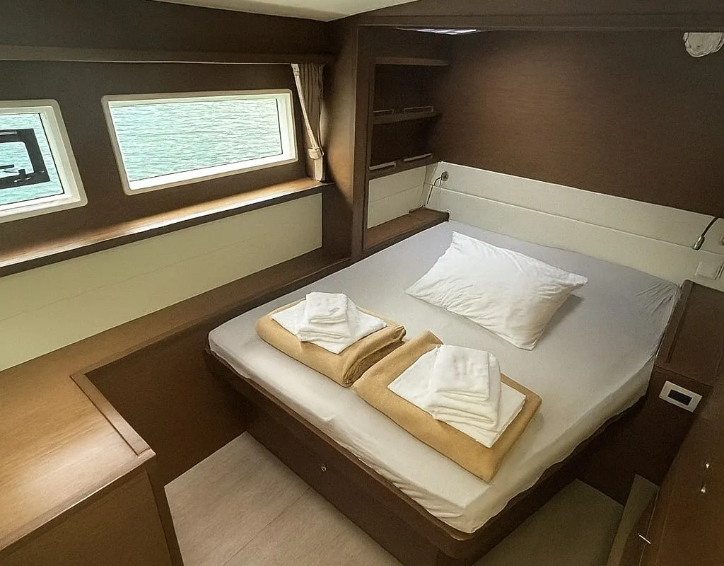 Cabin on Orion Star, a Lagoon 52 catamaran at Volos Municipality, Greece