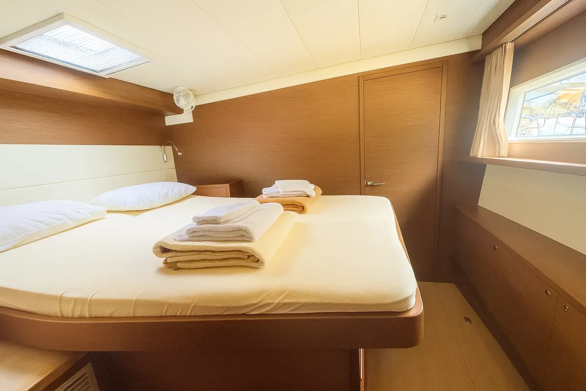 Cabin on Orion Star, a Lagoon 52 catamaran at Volos Municipality, Greece