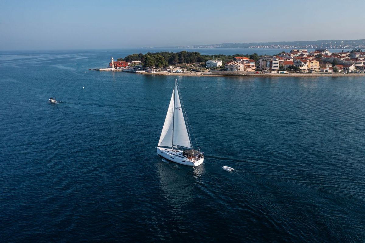 Exterior view of Amaretto, a Elan Impression 45 sailboat at Zadar, Croatia