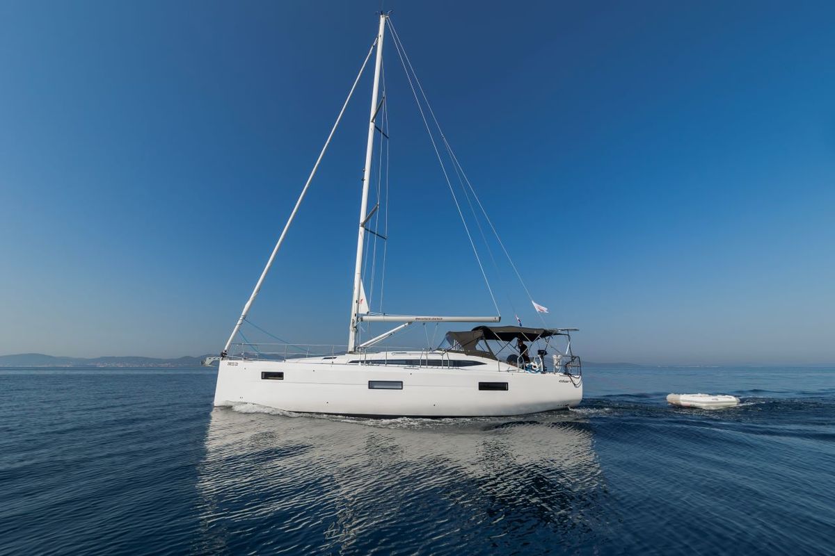 Exterior view of Amaretto, a Elan Impression 45 sailboat at Zadar, Croatia