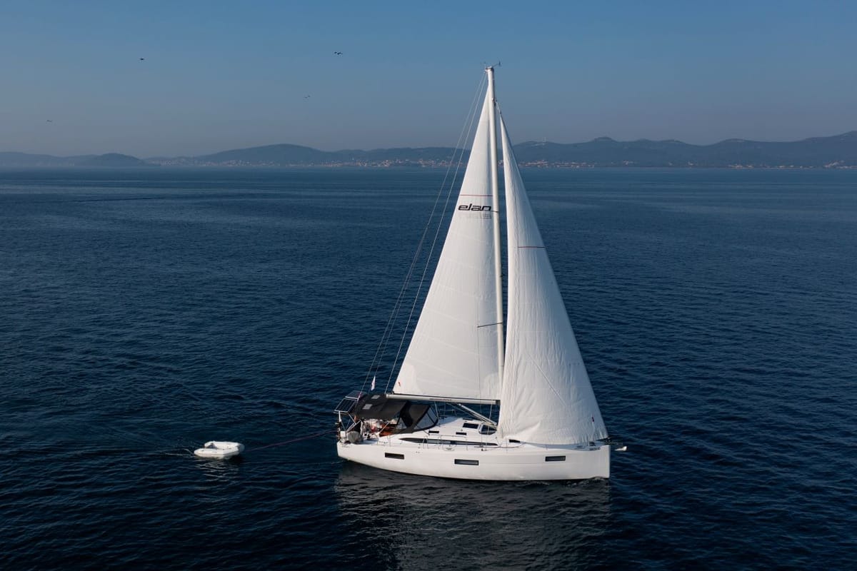 Exterior view of Amaretto, a Elan Impression 45 sailboat at Zadar, Croatia