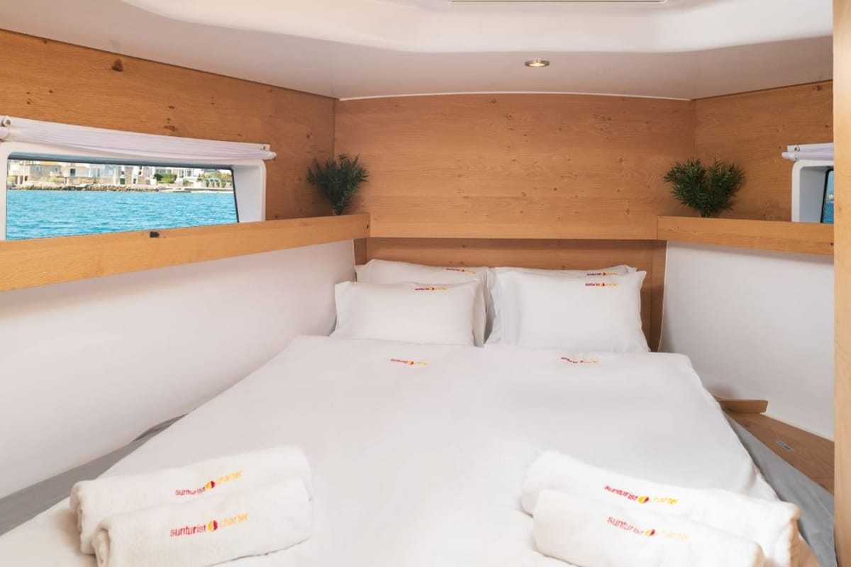Cabin on Amaretto, a Elan Impression 45 sailboat at Zadar, Croatia