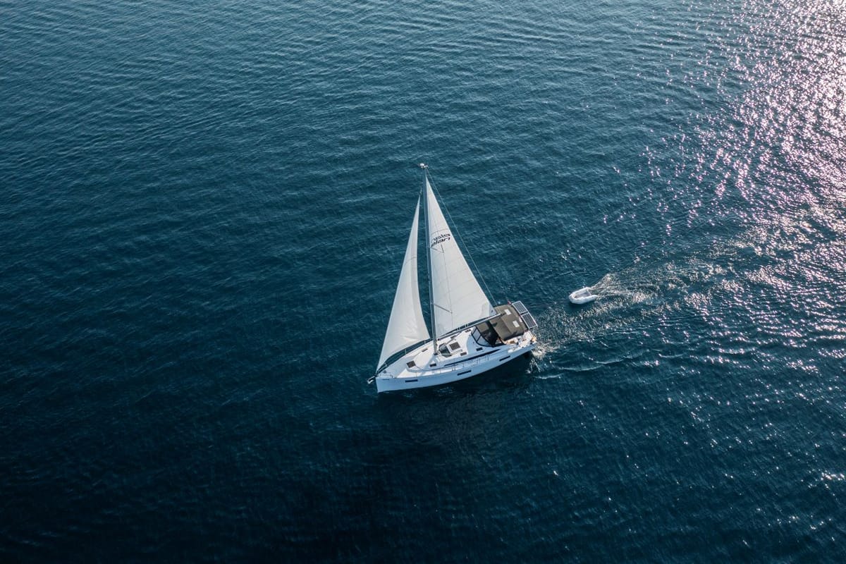 Exterior view of Amaretto, a Elan Impression 45 sailboat at Zadar, Croatia