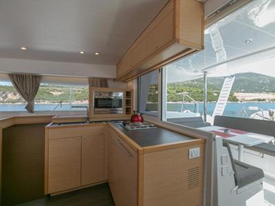 Galley of Armonia, a Lagoon 400 S2 catamaran at Municipal Unit of Palairos, Greece