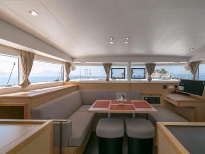 Salon of Armonia, a Lagoon 400 S2 catamaran at Municipal Unit of Palairos, Greece