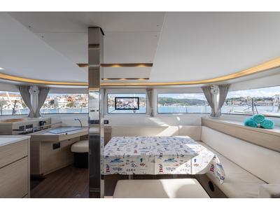 Salon of Linda II, a Lagoon 46 catamaran at Split, Croatia