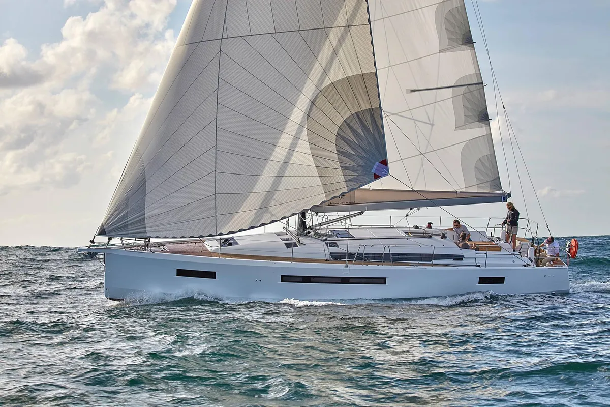 Exterior view of Adamastos, a Jeanneau Sun Odyssey 490 sailboat at Preveza, Greece