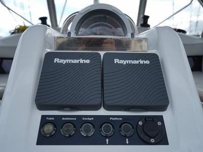 Cockpit of Premium, a Jeanneau Sun Odyssey 440 sailboat at Bodrum, Turkey