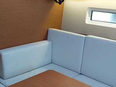 Salon of Premium, a Jeanneau Sun Odyssey 440 sailboat at Bodrum, Turkey