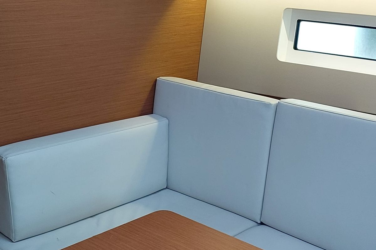 Salon of Premium, a Jeanneau Sun Odyssey 440 sailboat at Bodrum, Turkey