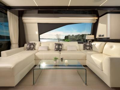 Salon of Alyss, a Azimut 72 yacht at Skradin, Croatia
