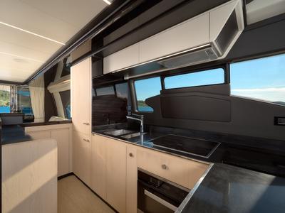 Galley of Alyss, a Azimut 72 yacht at Skradin, Croatia