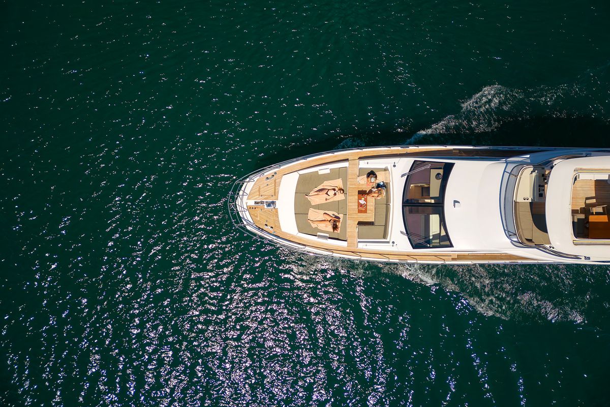 Exterior view of Alyss, a Azimut 72 yacht at Skradin, Croatia