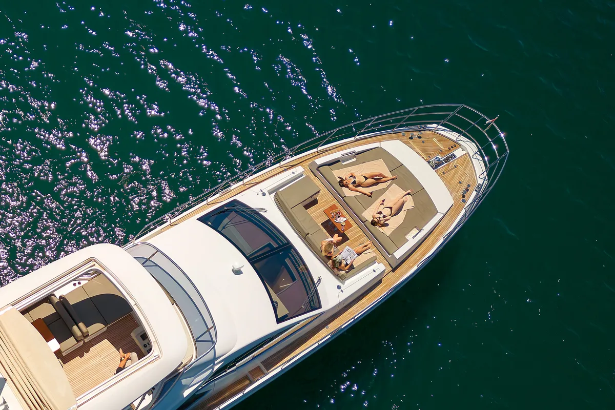 Exterior view of Alyss, a Azimut 72 yacht at Skradin, Croatia