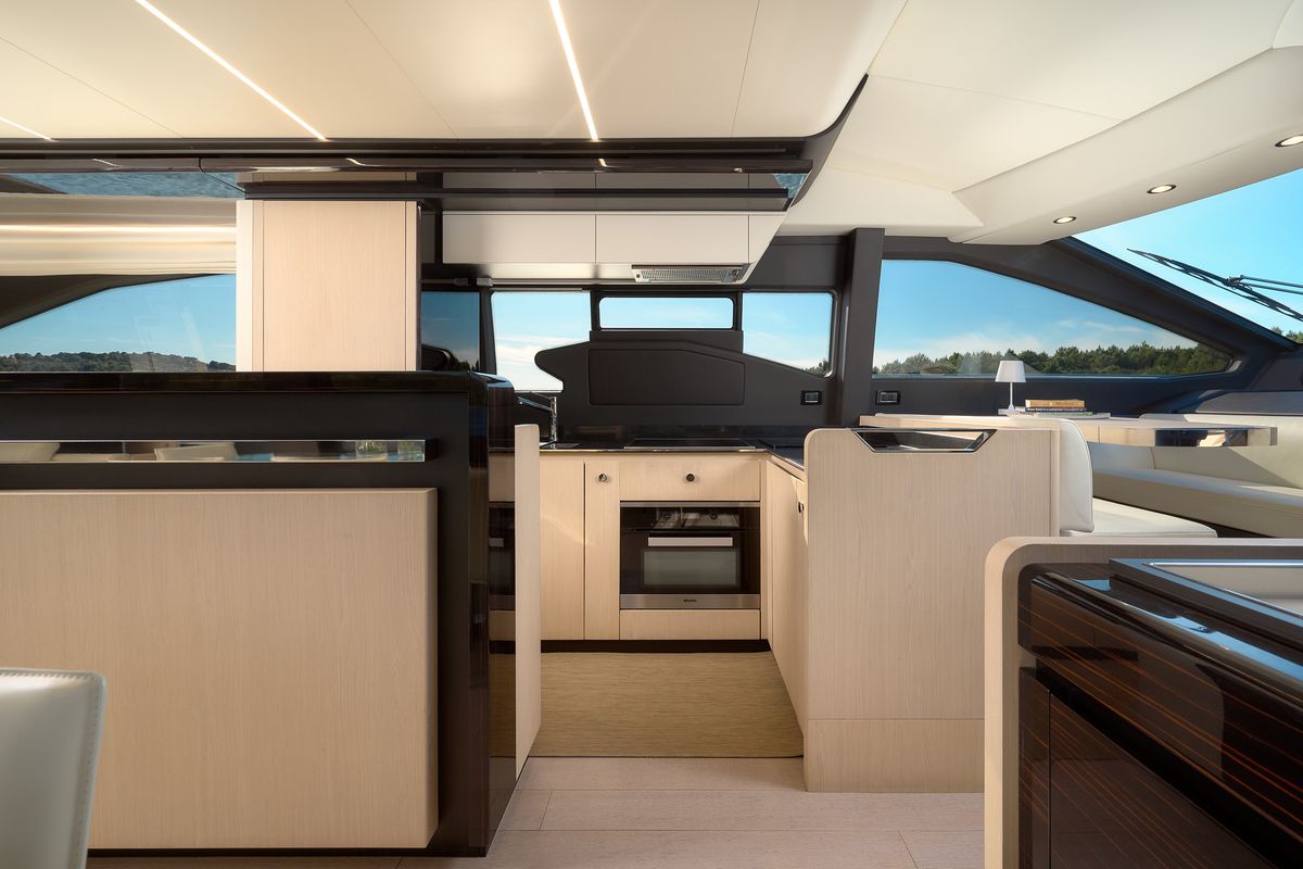 Galley of Alyss, a Azimut 72 yacht at Skradin, Croatia