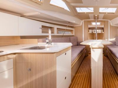 Galley of Zatoka Mrowcza, a Northman Maxus 34 sailboat at Sztynort, Poland