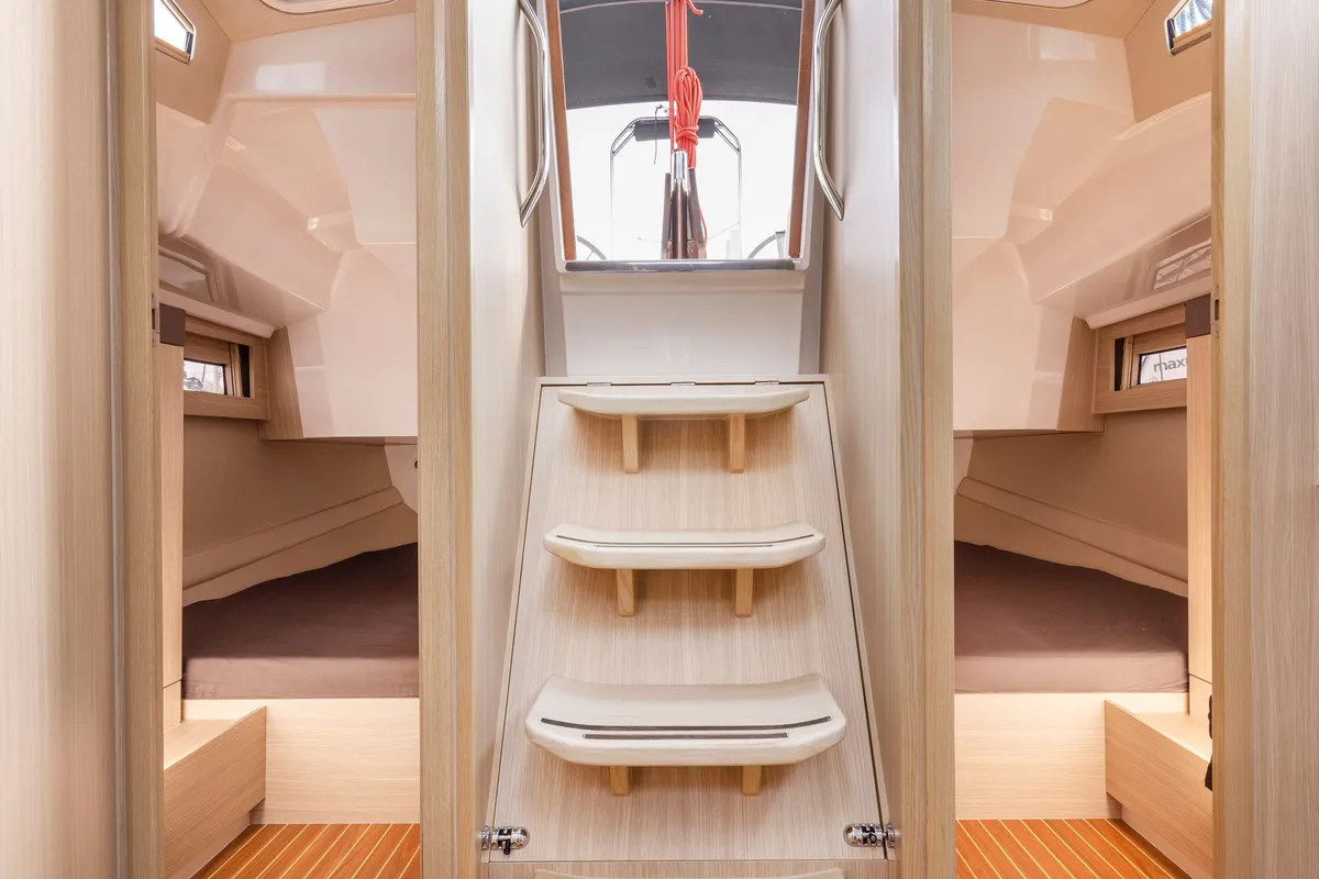 Salon of Zatoka Mrowcza, a Northman Maxus 34 sailboat at Sztynort, Poland