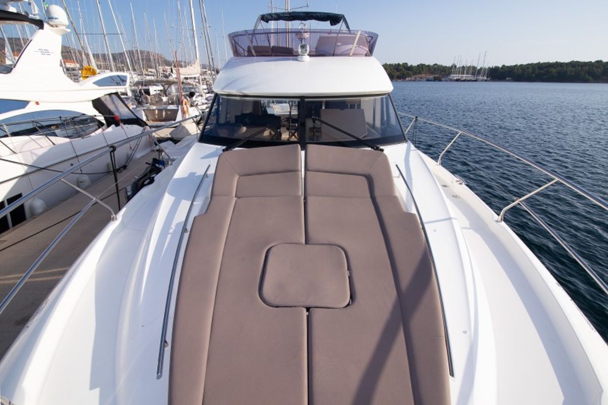 Deck of Serendipity I, a Prestige 500 motorboat at Grad Šibenik, Croatia