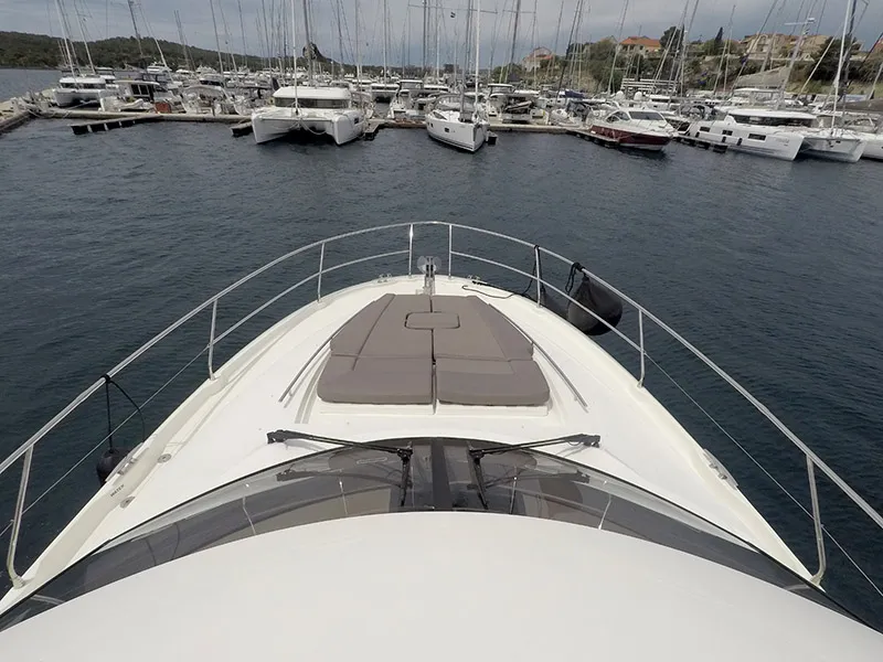 Deck of Serendipity I, a Prestige 500 motorboat at Grad Šibenik, Croatia