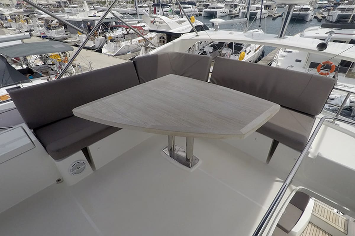 Deck of Serendipity I, a Prestige 500 motorboat at Grad Šibenik, Croatia