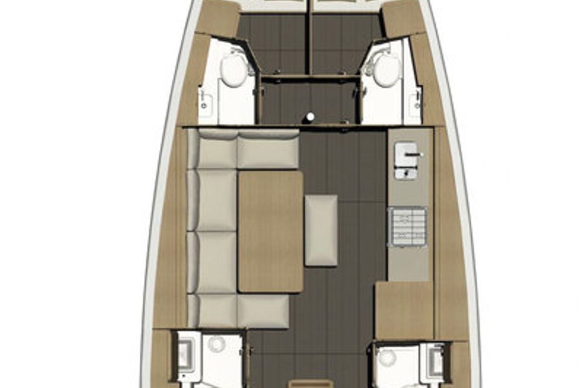 Floor plan of Vaiana, a Dufour 460 GL sailboat at Sithonia Municipal Unit, Greece