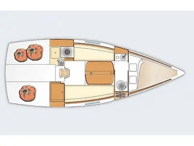 Floor plan of Marlem, a Beneteau First 25 S sailboat at Port Navalo, France