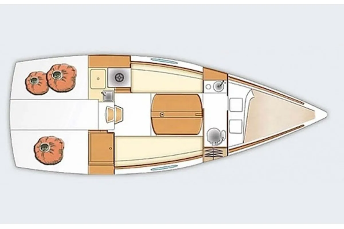 Floor plan of Marlem, a Beneteau First 25 S sailboat at Port Navalo, France