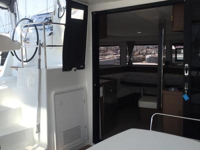 Deck of Freedom, a Lagoon 42 catamaran at Kontokali, Greece