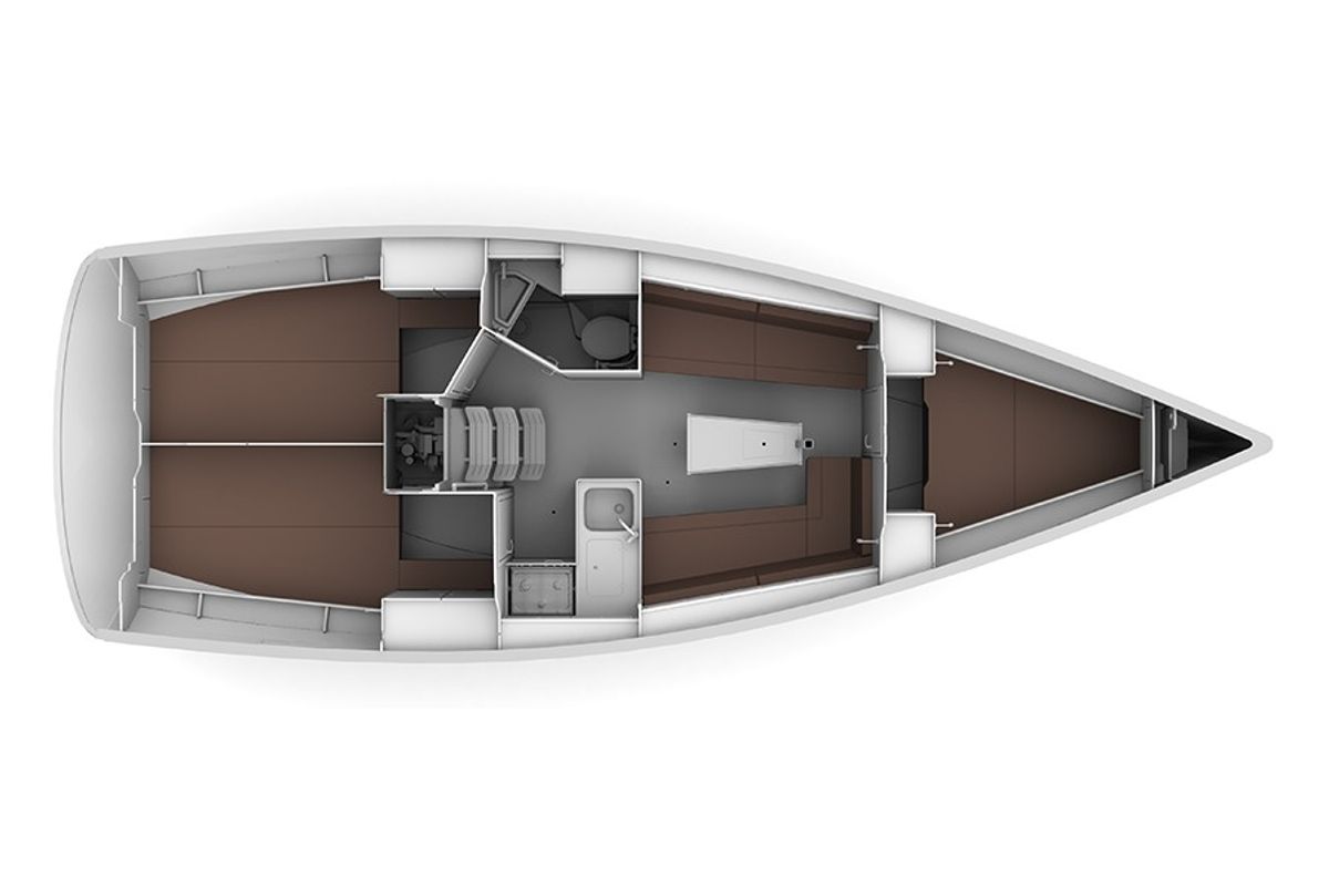 Galley of Lotus, a Bavaria Cruiser 34 sailboat at Općina Sukošan, Croatia