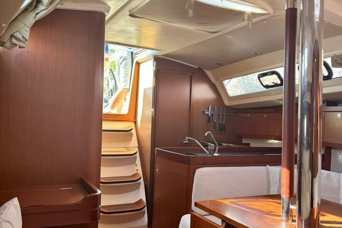 Galley of Finia, a Beneteau Oceanis 34 sailboat at Grad Opatija, Croatia