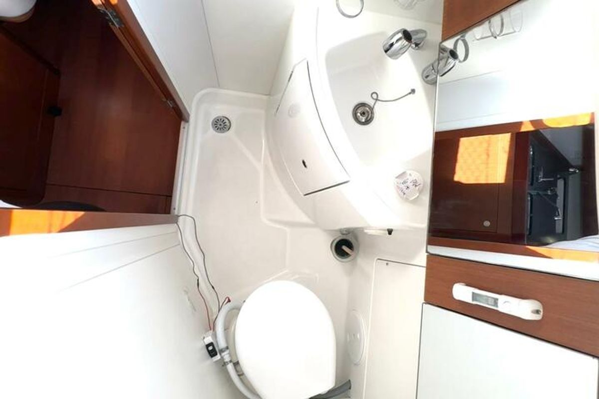 Head on Finia, a Beneteau Oceanis 34 sailboat at Grad Opatija, Croatia