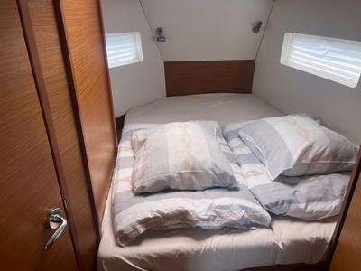 Cabin on Princess Lara, a Jeanneau Sun Odyssey 380 sailboat at Punat, Croatia