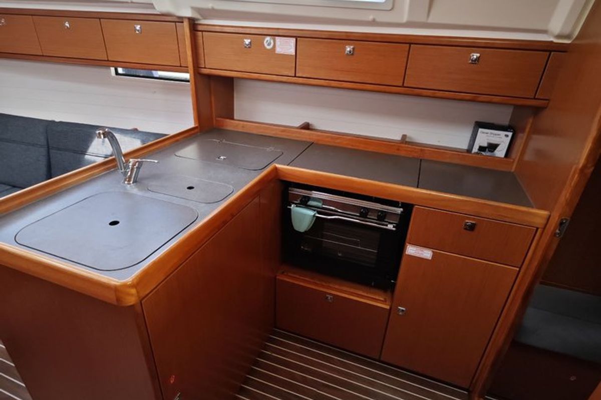 Galley of Almira, a Bavaria Cruiser 37 sailboat at Fethiye, Turkey