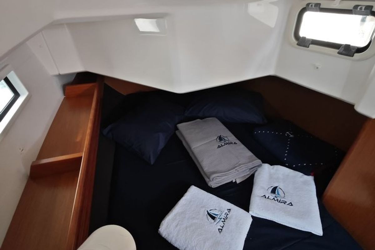 Salon of Almira, a Bavaria Cruiser 37 sailboat at Fethiye, Turkey