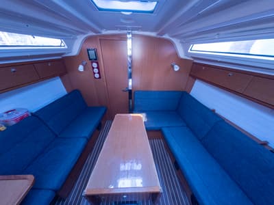 Salon of Almira, a Bavaria Cruiser 37 sailboat at Fethiye, Turkey