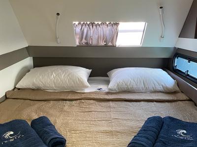 Cabin on Nolima, a Bali 4.1 catamaran at Gouvia, Greece