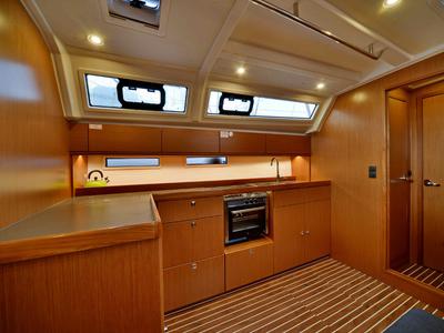 Galley of Leonidas II, a Bavaria Cruiser 46 sailboat at Athens, Greece