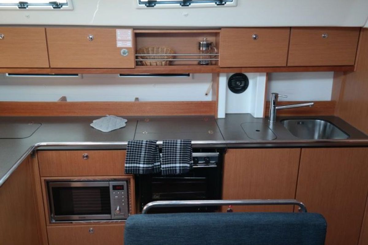 Galley of Alena, a Bavaria Cruiser 45 sailboat at Palma de Mallorca, Spain