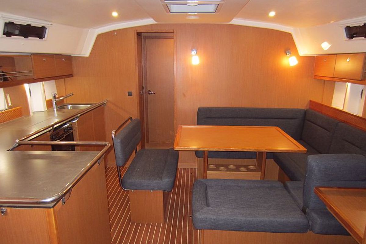 Salon of Alena, a Bavaria Cruiser 45 sailboat at Palma de Mallorca, Spain