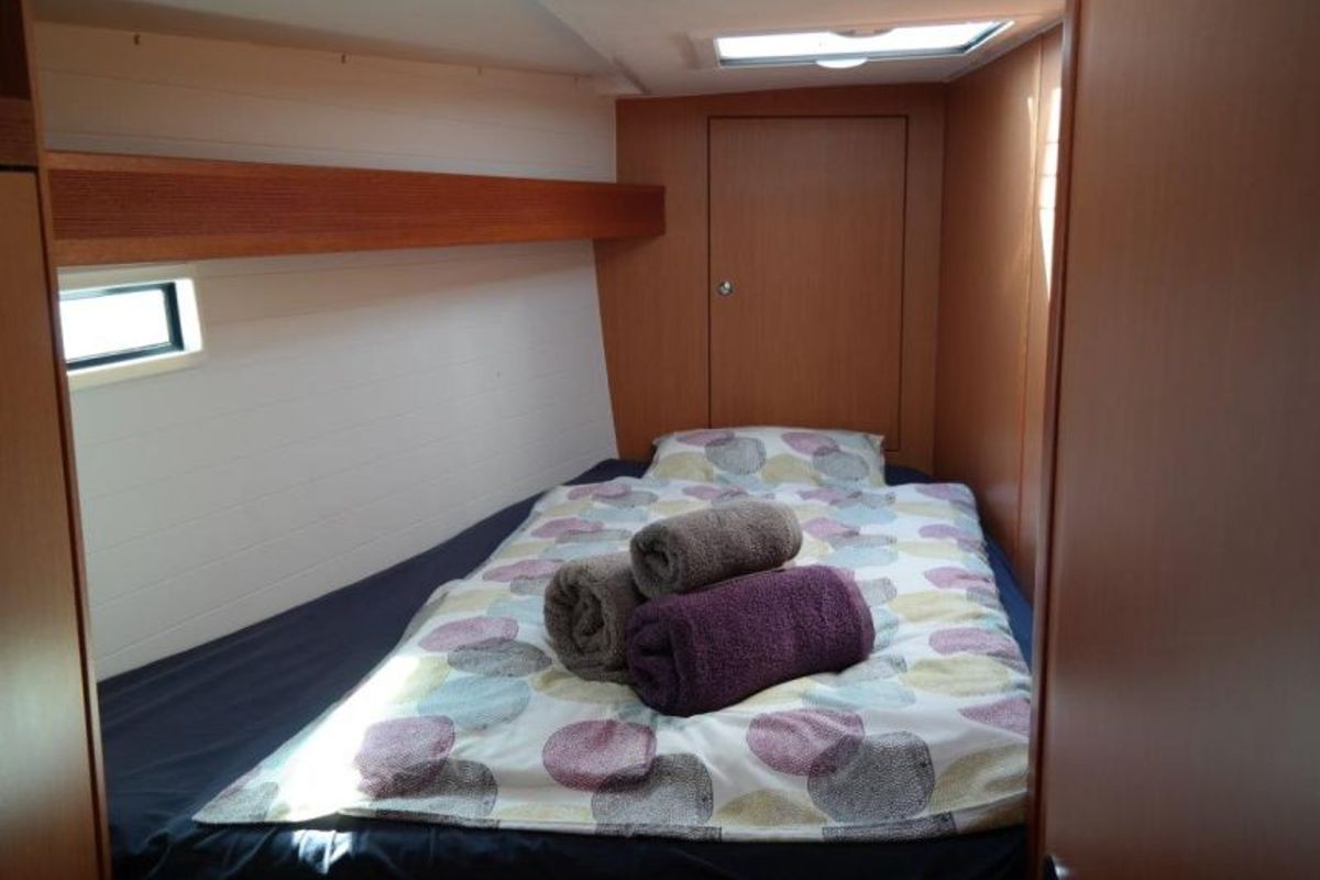 Cabin on Alena, a Bavaria Cruiser 45 sailboat at Palma de Mallorca, Spain