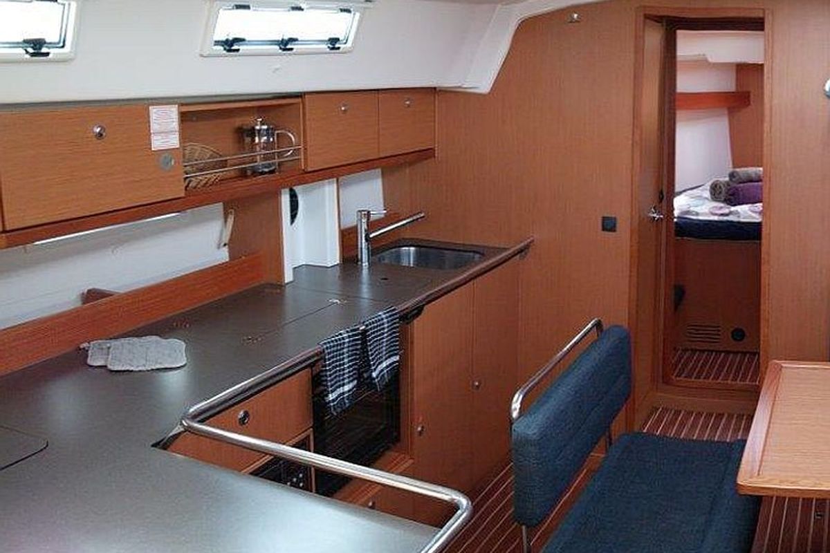 Galley of Alena, a Bavaria Cruiser 45 sailboat at Palma de Mallorca, Spain