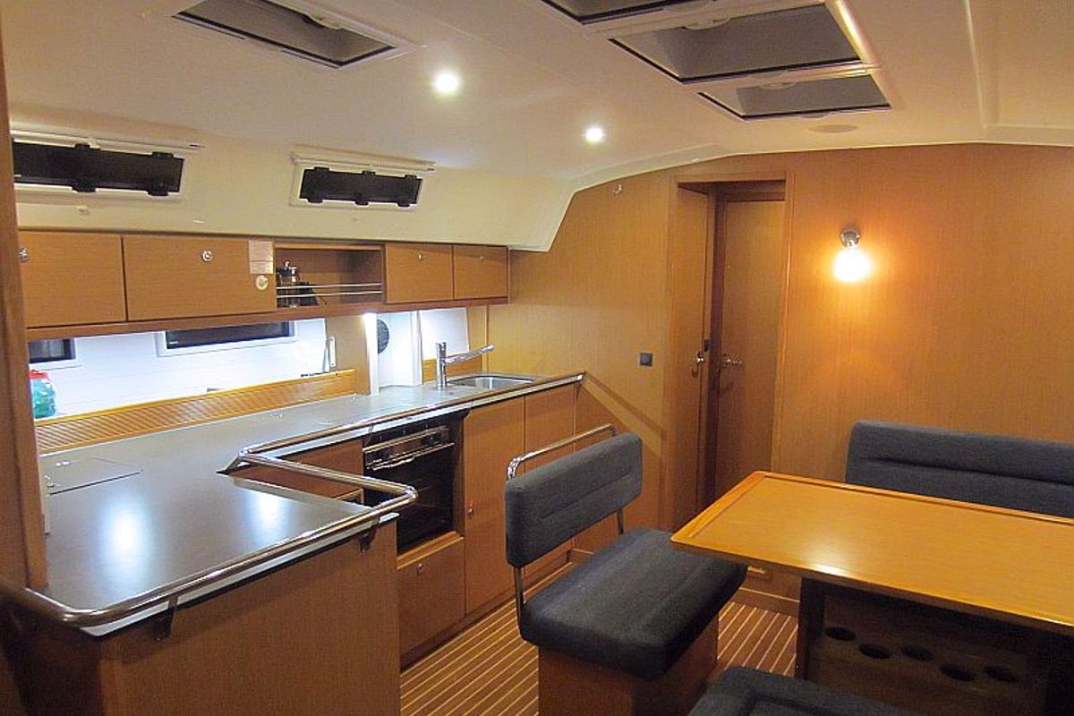Galley of Alena, a Bavaria Cruiser 45 sailboat at Palma de Mallorca, Spain