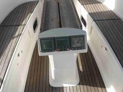 Cockpit of Springrose, a Bavaria 40 Cruiser sailboat at Rodi Garganico, Italy
