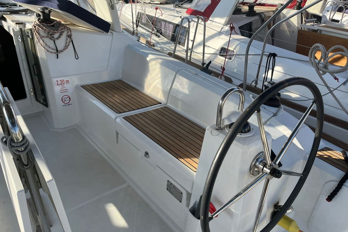 Deck of Sailor Mercury, a Beneteau Oceanis 38.1 sailboat at Split, Croatia